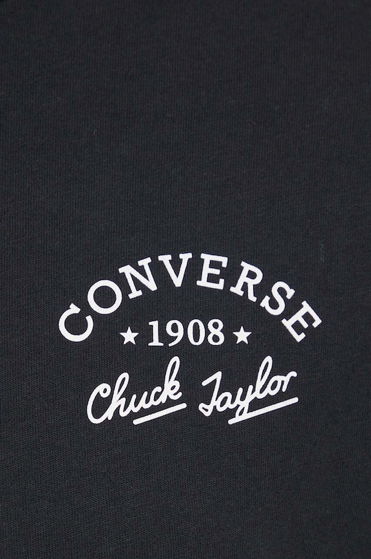 Βαμβακερό μπλουζάκι Converse 10026048.A02 μαύρο