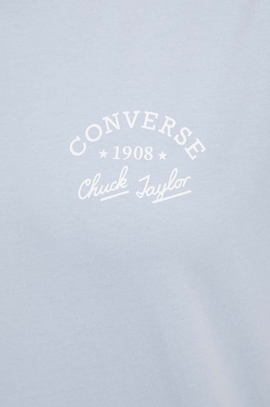 Βαμβακερό μπλουζάκι Converse 10026048.A03 μπλε