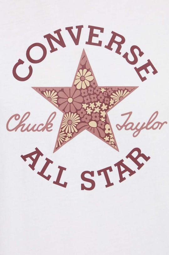 Bavlněné tričko Converse 10026049.A01 béžová