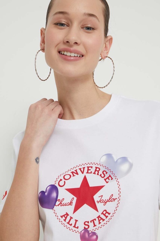 Converse t-shirt bawełniany biały 10026885.A02