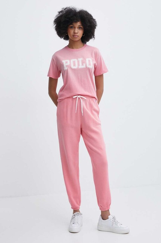 Polo Ralph Lauren tricou din bumbac 211935591 roz SS24