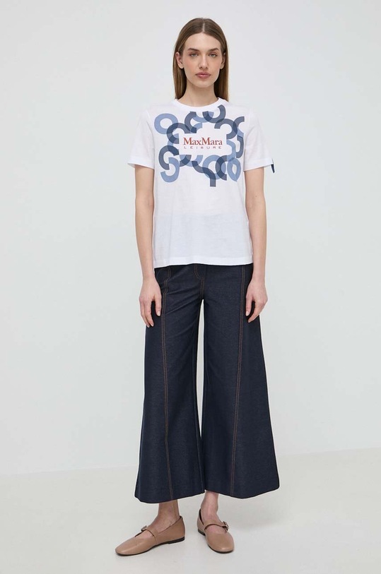 Max Mara Leisure tricou din bumbac 2416941108600 alb SS24