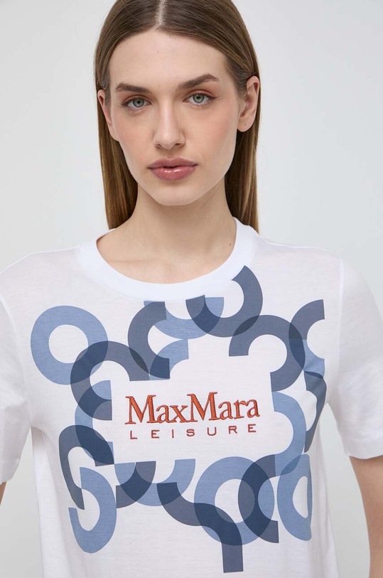 Max Mara Leisure tricou din bumbac alb 2416941108600