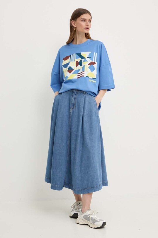 Хлопковая футболка Max Mara Leisure 2416971018600 голубой SS24