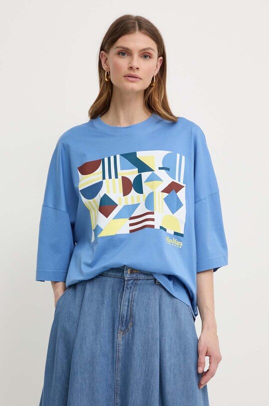 Хлопковая футболка Max Mara Leisure голубой 2416971018600