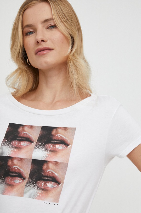 Хлопковая футболка Sisley белый 3I1XL104T