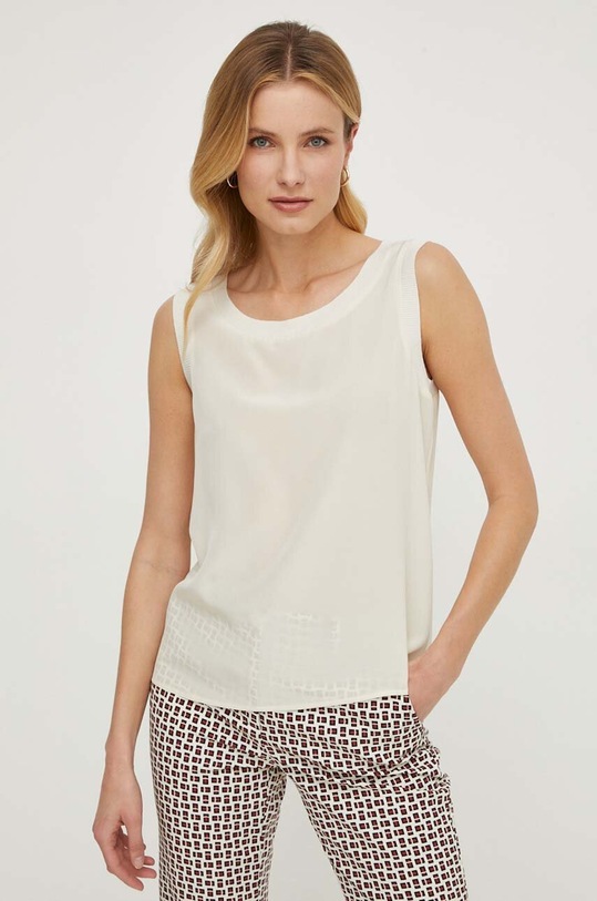 Sisley top jedwabny regular beżowy 50OYLH010