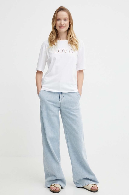 Хлопковая футболка Sisley 3AIRL1056 белый SS24