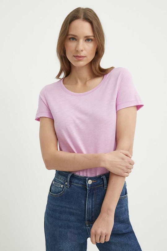 Sisley t-shirt regular różowy 3TNHL103L