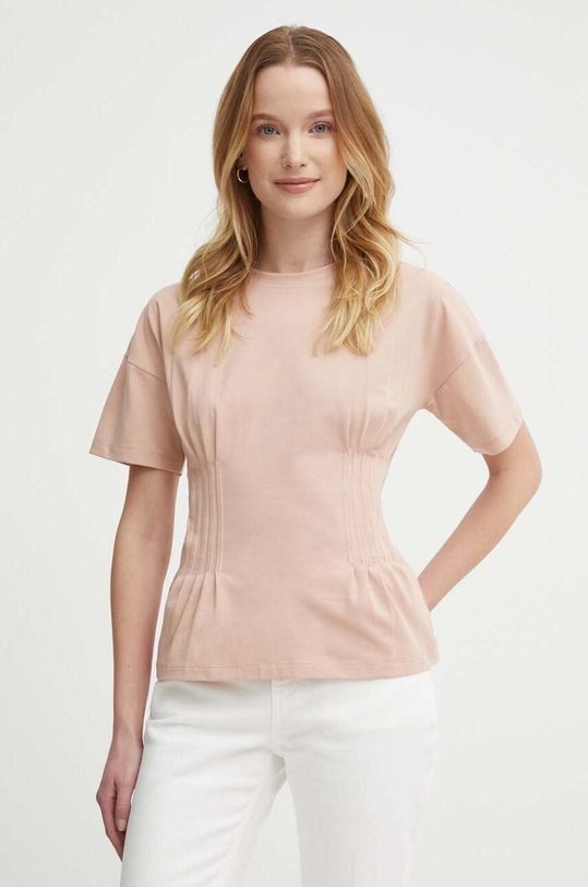 Sisley t-shirt tessuto elasticizzato beige 3OQ6L104R