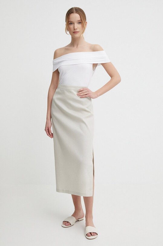 Топ Sisley 33CALH00P бял SS24