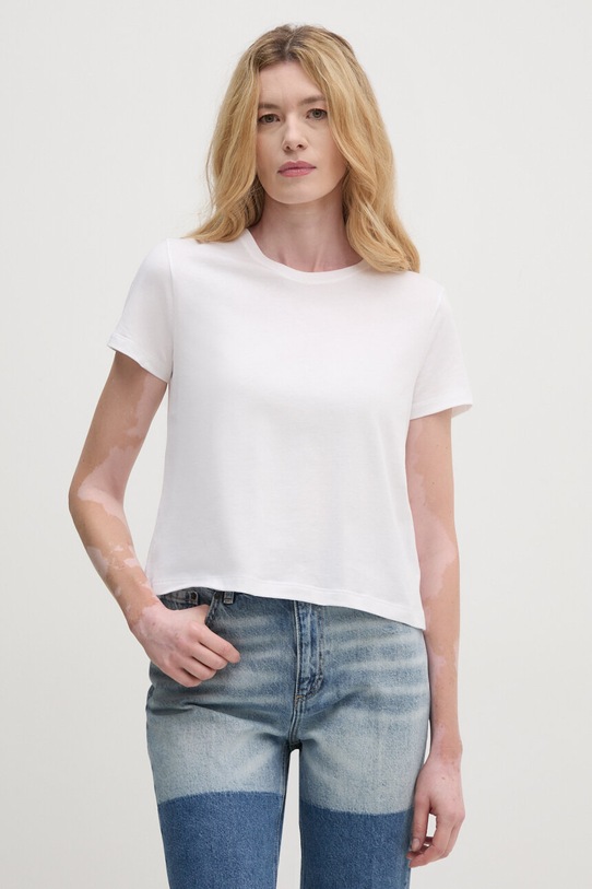 Sisley t-shirt bawełniany bawełna biały 3I1XL101S