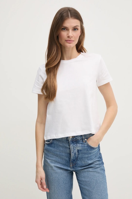 Pamučna majica Sisley Planet friendly krem 3I1XL101S