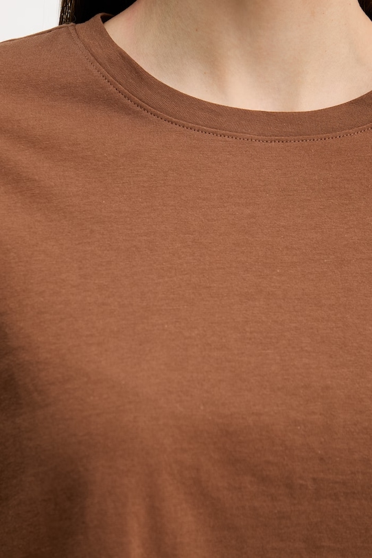 Sisley t-shirt bawełniany 3I1XL101S brązowy