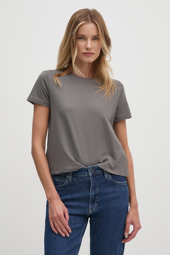 Sisley t-shirt bawełniany szary 3I1XL101S