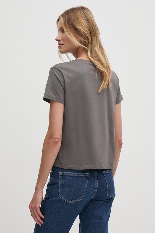 Sisley t-shirt bawełniany 3I1XL101S szary SS25