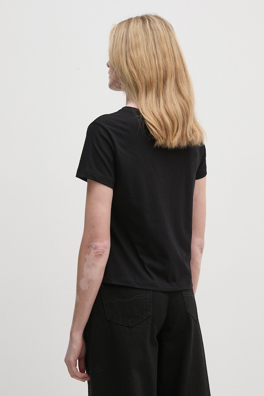 Odzież Sisley t-shirt bawełniany 3I1XL101S czarny