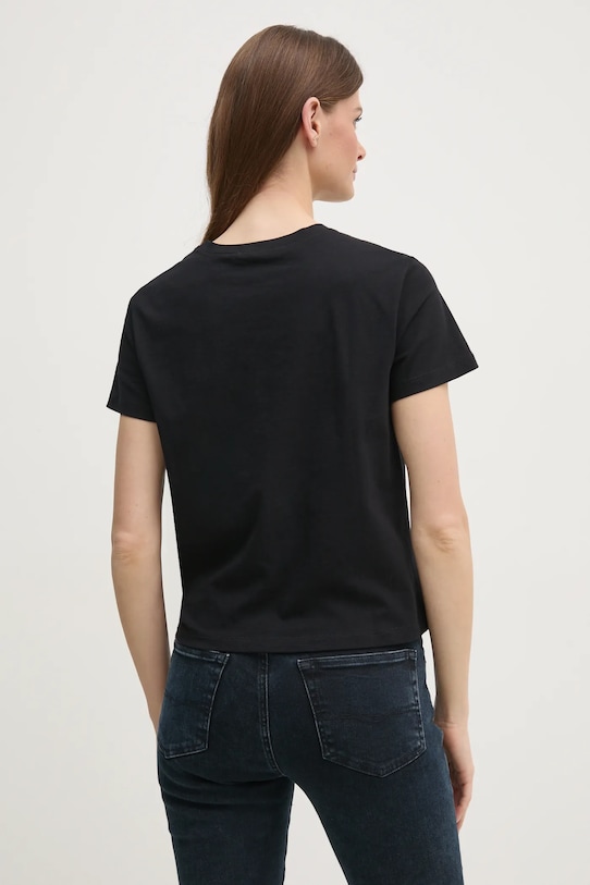 Odzież Sisley t-shirt bawełniany 3I1XL101S czarny