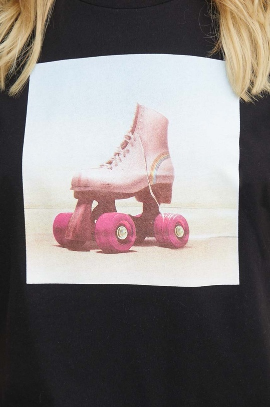 Bavlnené tričko Sisley 3KRXL105B čierna