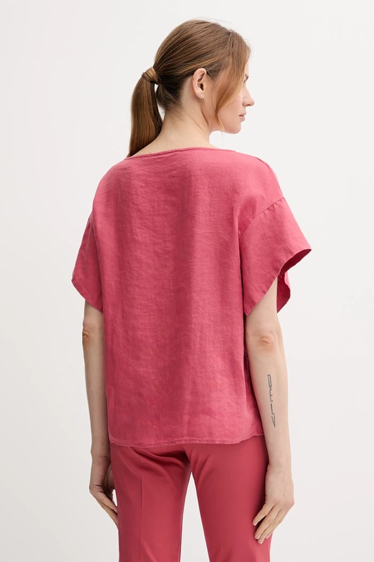 Îmbrăcăminte Sisley bluză din in 5BMLLQ06R roz