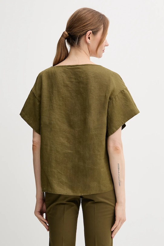 Одежда Льняная блузка Sisley 5BMLLQ06R зелёный