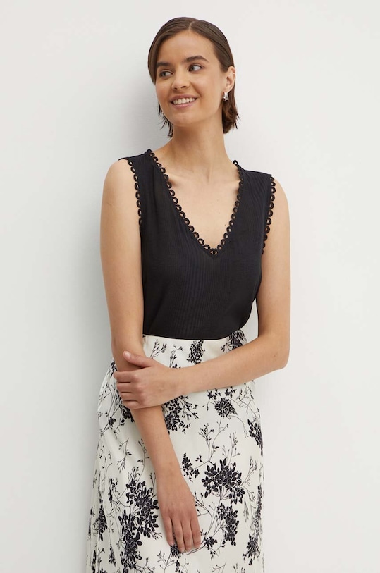 Топ Sisley regular чорний 5VURLH012