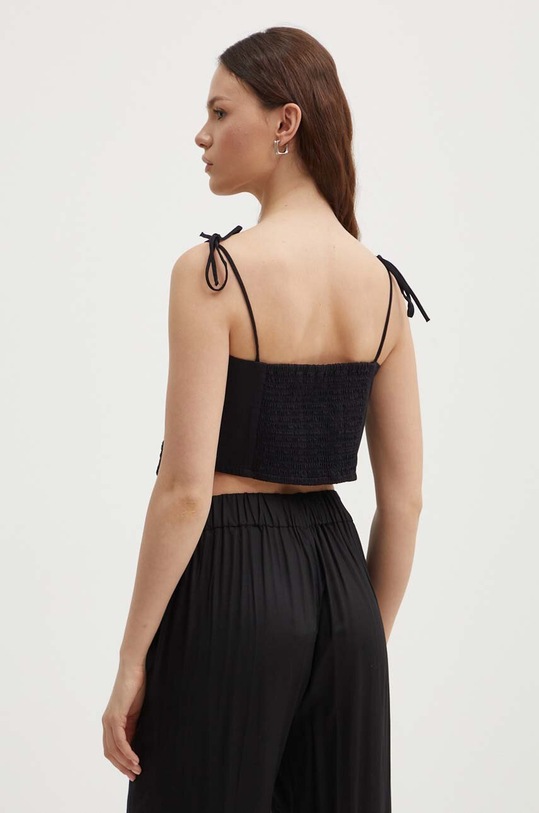 Îmbrăcăminte Sisley top din bumbac 5WDVLH014 negru