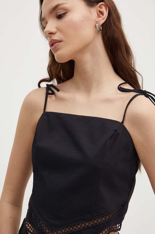 Sisley top din bumbac negru 5WDVLH014