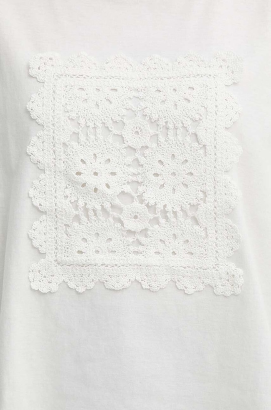 Sisley t-shirt bawełniany 3UNZL105J beżowy