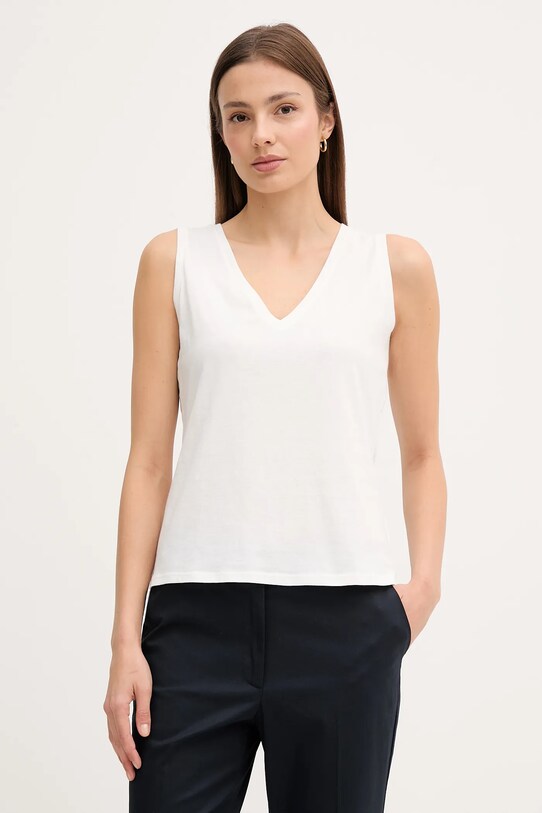 Βαμβακερό τοπ Sisley λευκό 3I1XLH00S