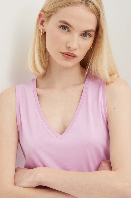 Bavlnený top Sisley ružová 3I1XLH00S