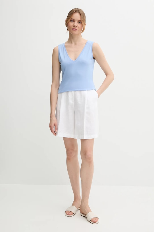 Sisley top din bumbac 3I1XLH00S albastru SS25