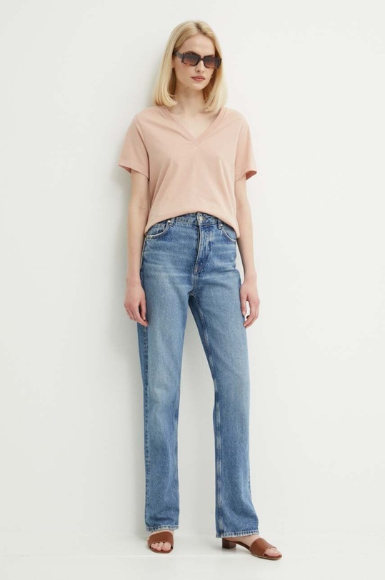 Sisley t-shirt bawełniany 3I1XL400L różowy SS24