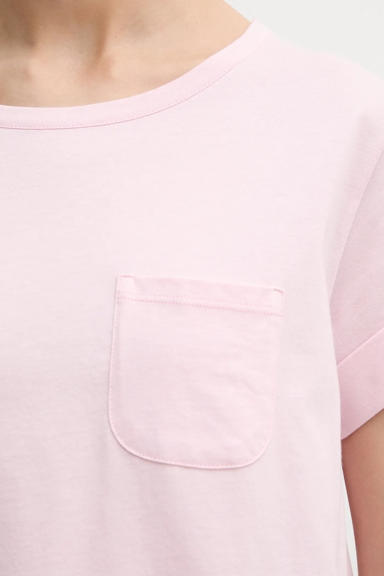 Βαμβακερό μπλουζάκι Sisley 3I1XL1058 ροζ