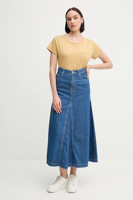 Sisley tricou din bumbac 3I1XL1058 galben SS25