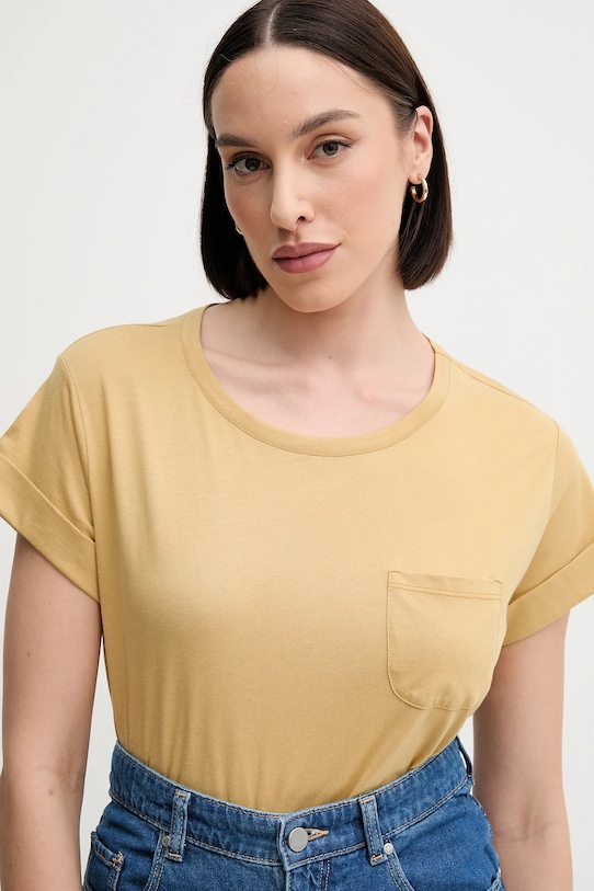Sisley tricou din bumbac galben 3I1XL1058