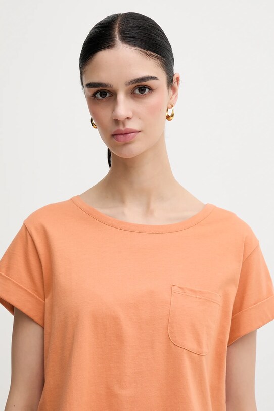 Îmbrăcăminte Sisley tricou din bumbac 3I1XL1058 portocaliu
