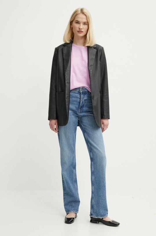 Sisley tricou din bumbac 3I1XL1058 roz SS25