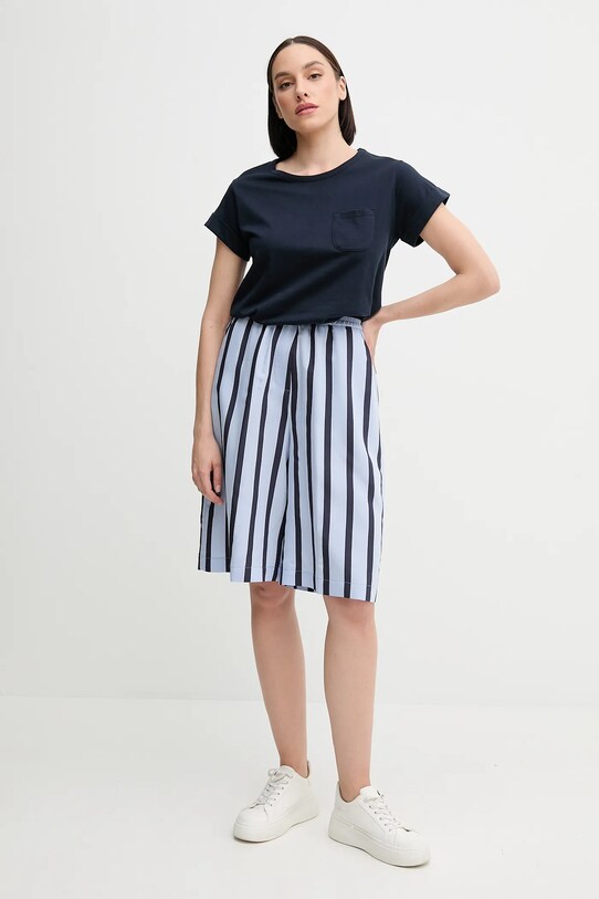 Bavlnené tričko Sisley 3I1XL1058 tmavomodrá SS25