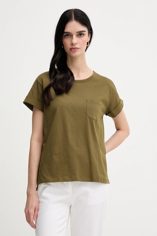 Хлопковая футболка Sisley зелёный 3I1XL1058