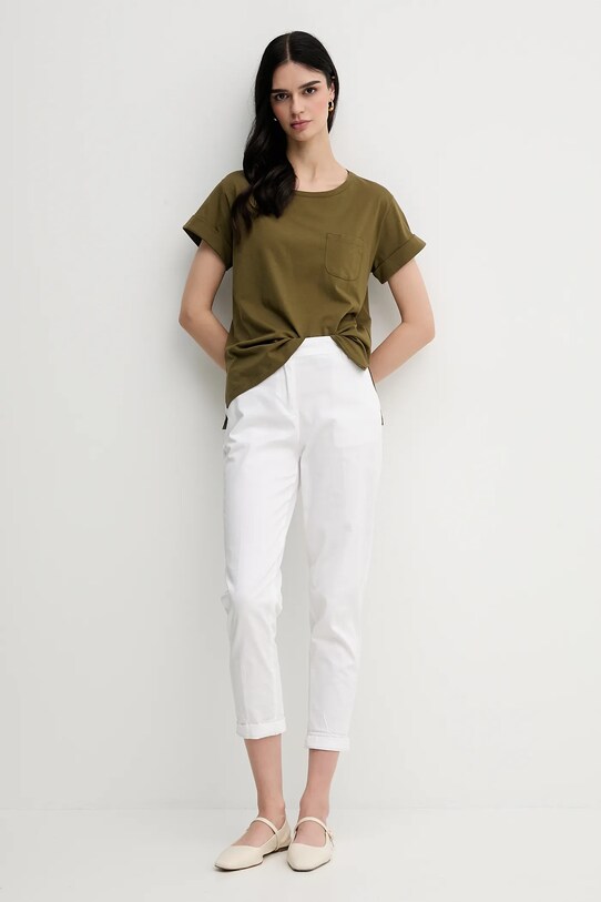 Хлопковая футболка Sisley 3I1XL1058 зелёный SS25