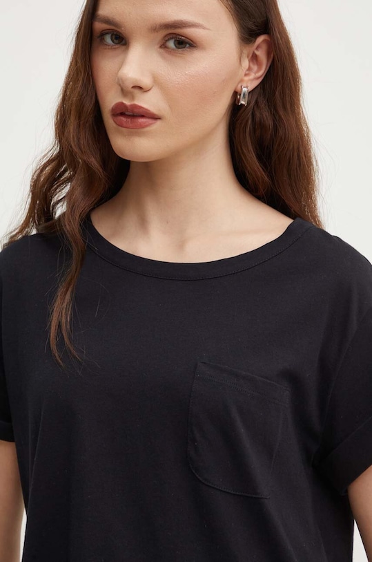 Sisley t-shirt bawełniany czarny 3I1XL1058