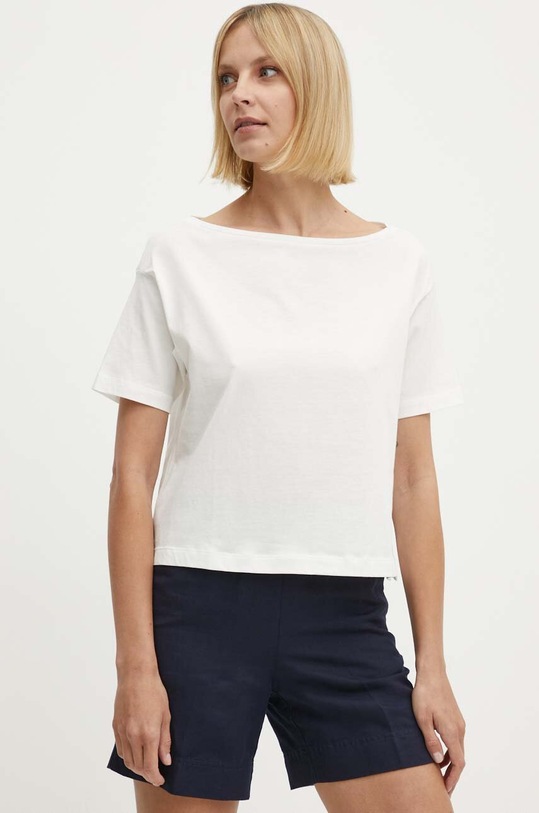 Sisley t-shirt bawełniany beżowy 3096L400N