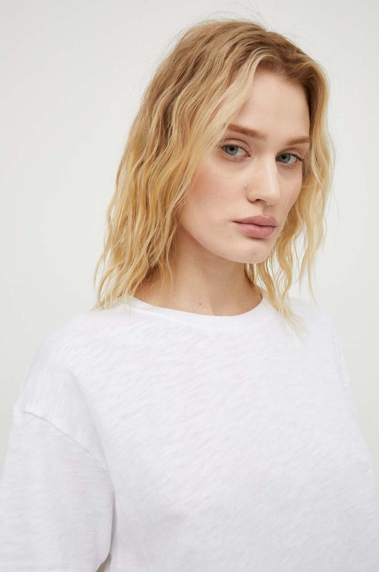 Bavlněné tričko American Vintage T-SHIRT MC COL ROND bílá SON02FGE24