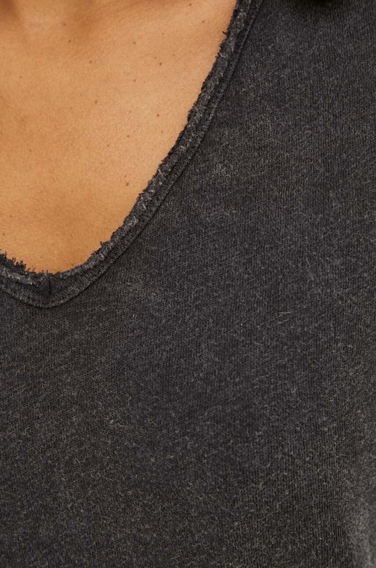 American Vintage t-shirt bawełniany T-SHIRT MC COL V SON02AGE24 szary