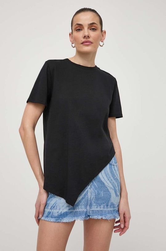 Patrizia Pepe t-shirt bawełniany bawełna czarny 2M4378.J111