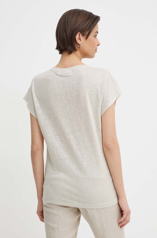Льняна футболка Calvin Klein K20K207260 бежевий SS24