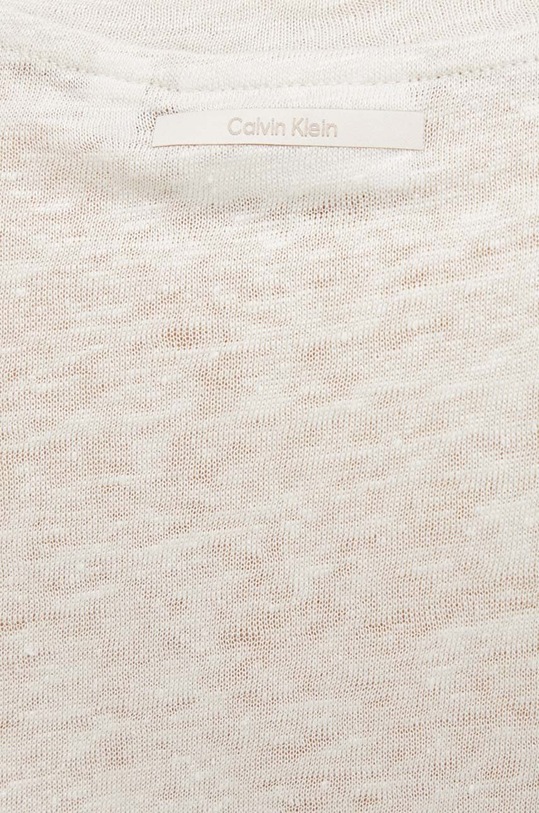 Ľanové tričko Calvin Klein béžová K20K207260
