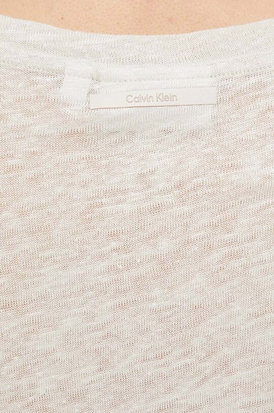 Льняная футболка Calvin Klein K20K207261 бежевый