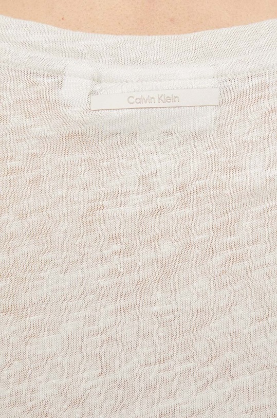 Plátěné tričko Calvin Klein K20K207261 béžová